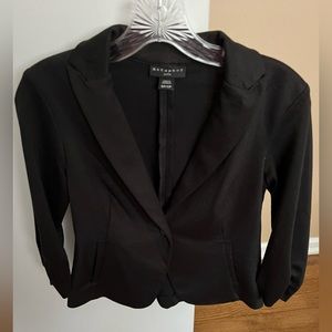 Metaphor Misses Petite 3/4 Sleeve Black Blazer